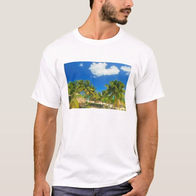 Camiseta Resort de praia tropical, Belize (Frente)