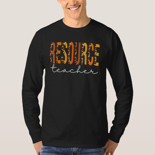 Camiseta Resource Teacher Leopard Cute Fall Autumn Thanksgi (Frente)