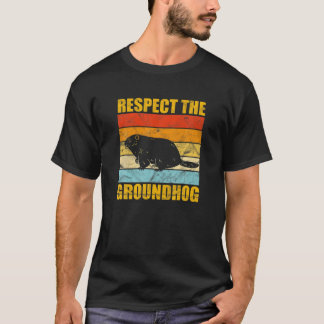 Camiseta Respect Groundhog Day Vintage Sunset Retro Wood Ch