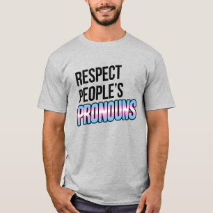 Camiseta Respect People's Pronouns - Trans Stripes