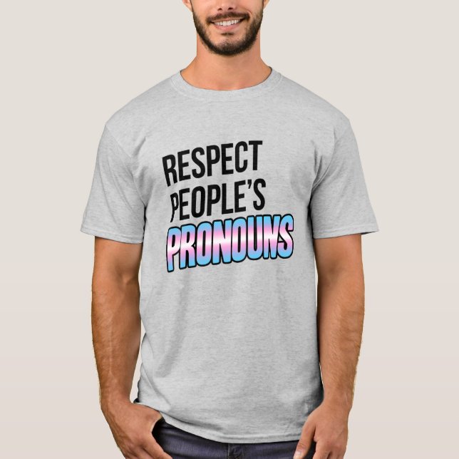 Camiseta Respect People's Pronouns - Trans Stripes (Frente)