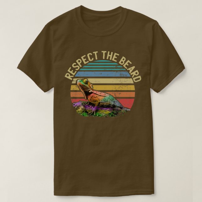 Camiseta Respect the Beard Funny Bearded Dragon Gift Design (Frente do Design)