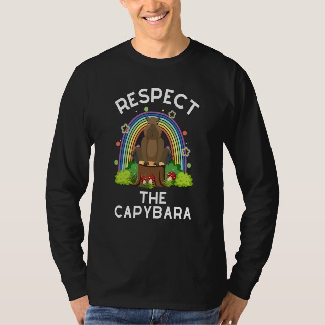 Camiseta Respect The Capybara Rodent Capibara Humor Joke (Frente)