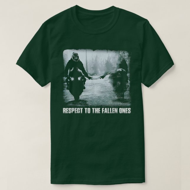 Camiseta Respect the fallen ones motorcycle biker lover 127 (Frente do Design)