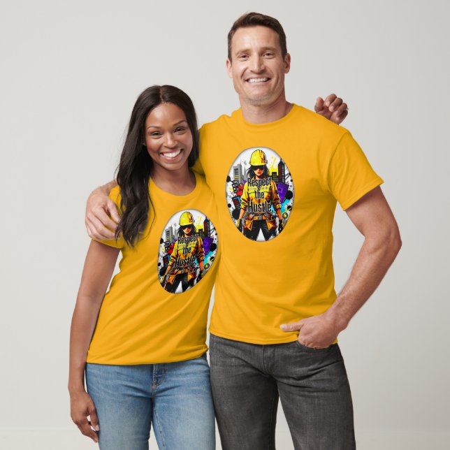 Camiseta Respect the Hustle Worker Illustration – Industria (Unissex)