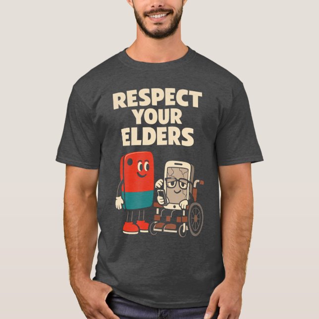 Camiseta Respect Your Elders Funny Humor Gamer Gaming Retro (Frente)