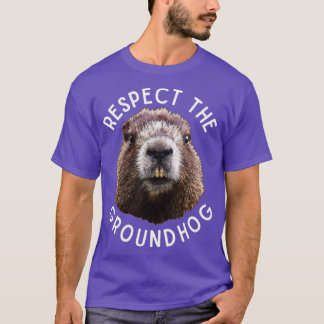 Camiseta Respeita A Foto Do Dia Do Groundhog Rodent Wood En