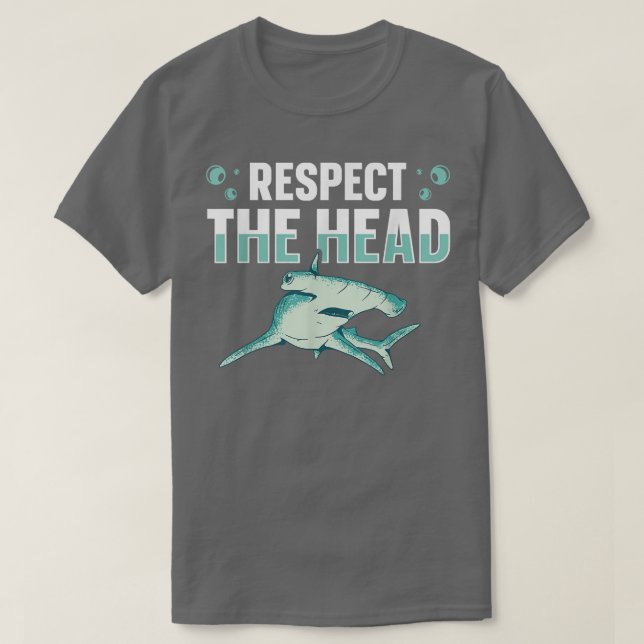 Camiseta Respeitar a Design de cabeça de um Hammerhead Shar (Frente do Design)