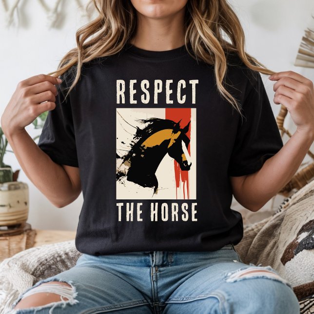 Camiseta RESPEITAR O T-Shirt HORSE (RESPECT THE HORSE T-shirt, with a beautiful horse art print)