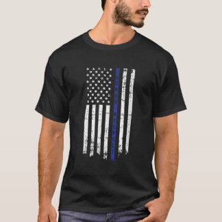 Camiseta Respeitar Policial Thin Blue Line Flag