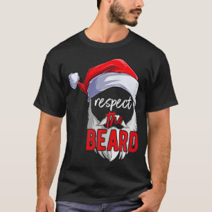Camiseta Respeite a barba santa claus engraçado natal