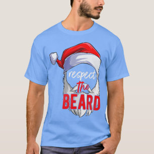 Camiseta Respeite a barba santa claus engraçado natal 1