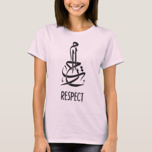 Camiseta Respeite a caligrafia árabe e o inglês