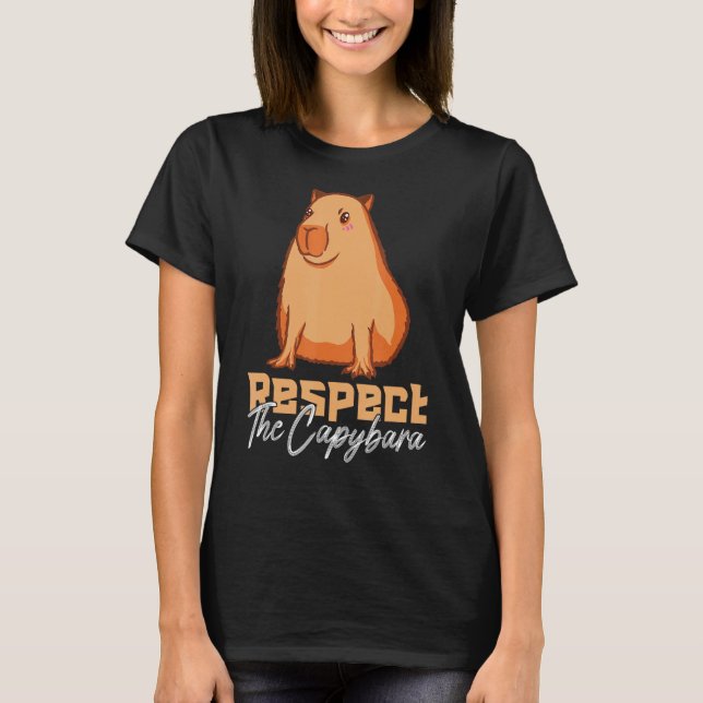 Camiseta Respeite A Capybara Funny Capybara Proprietária An (Frente)