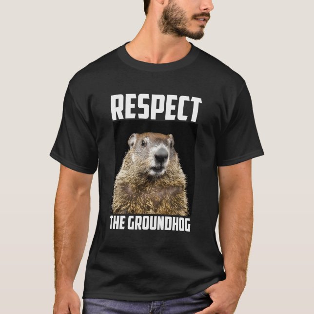 Camiseta Respeite A Foto Do Groundhog Woodchuck 2018 Long S (Frente)
