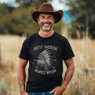 Camiseta Respeite a Natureza Indígena Americana