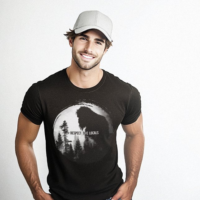 Camiseta Respeite a natureza selvagem de Bigfoot local (Respect the Locals Bigfoot Nature Wildlife T-Shirt)