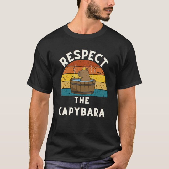 Camiseta Respeite A Piada Animal Capybara Rodent Capibara (Frente)