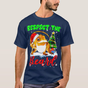 Camiseta Respeite A Xadrez Da Árvore Xmas Da Barba