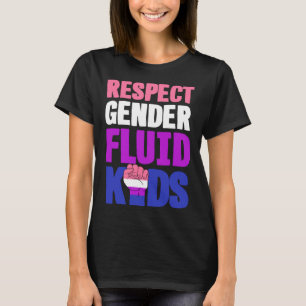 Camiseta Respeite Crianças Genderfluid Lindas Aliadas LGBTQ