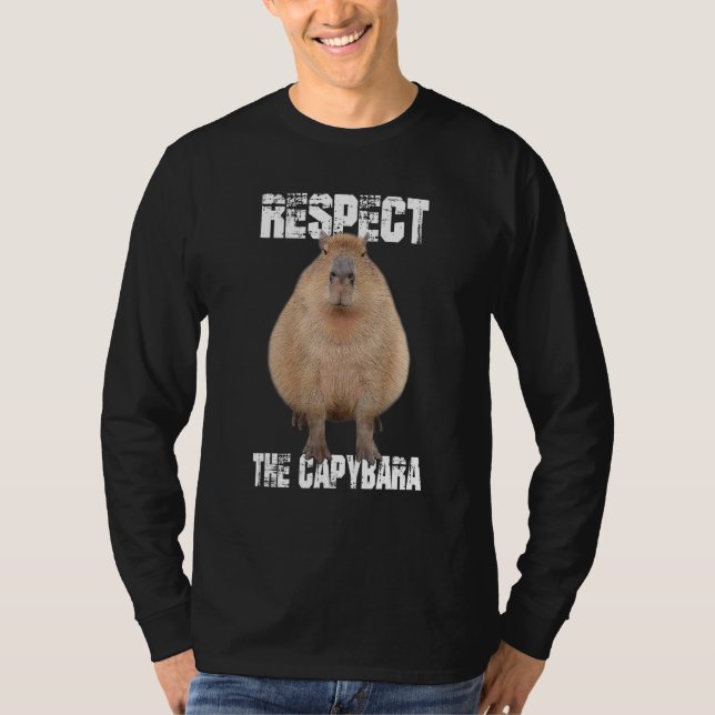 Camiseta Respeite O Amante de os animais Capybara Funny Cap (Frente)