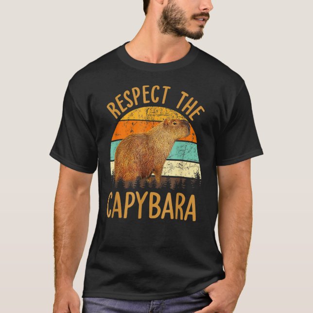 Camiseta Respeite O Animal Capybara Funny Capybara Lover (Frente)