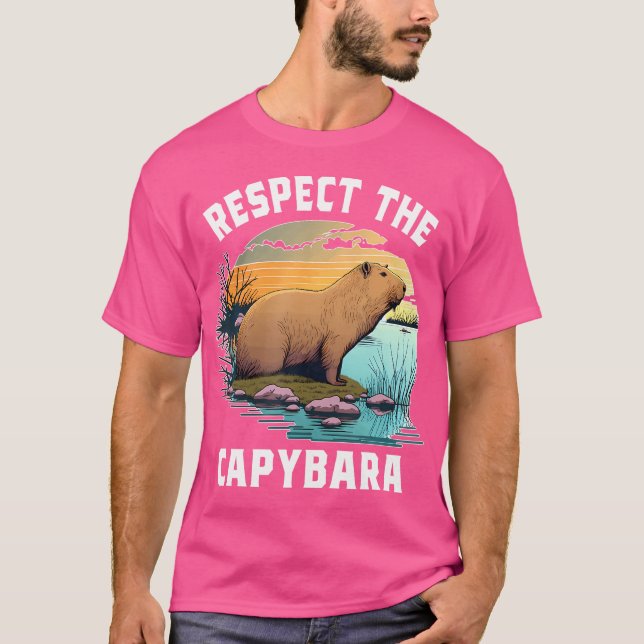 Camiseta Respeite O Animal Capybara Funny Capybara Lover (Frente)