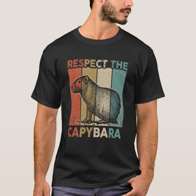 Camiseta Respeite O Animal Capybara Funny Capybara Lover (Frente)