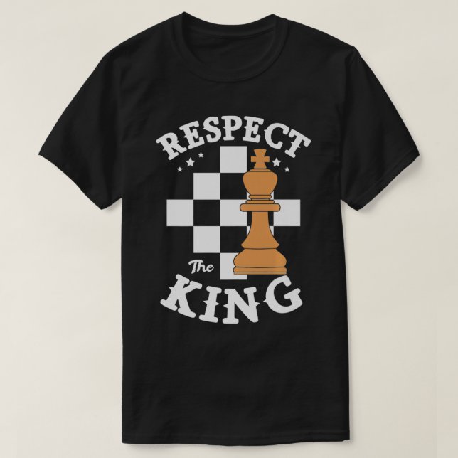 Camiseta Respeite O Avô Do Jogo Do Jogador De Xadrez Rei (Frente do Design)