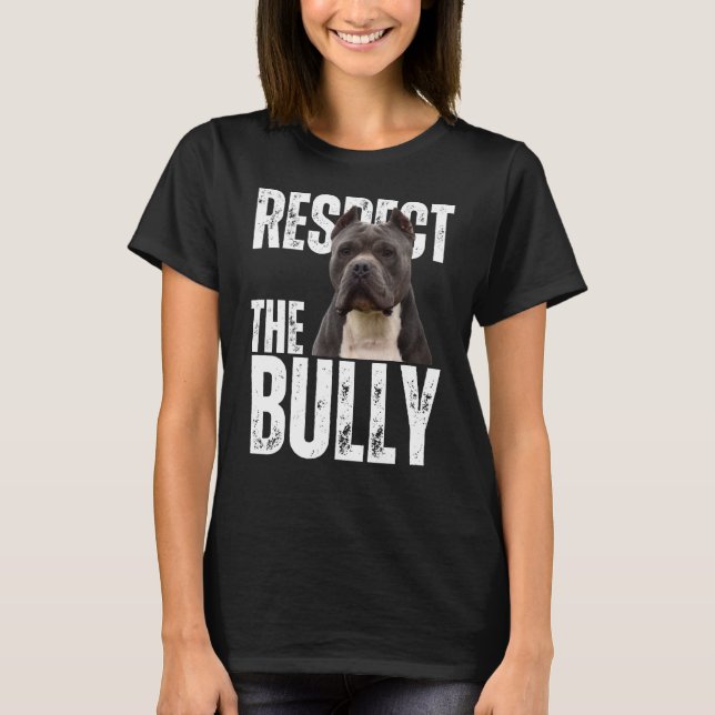 Camiseta Respeite O Cachorro Borrão Americano Bastante Sarc (Frente)