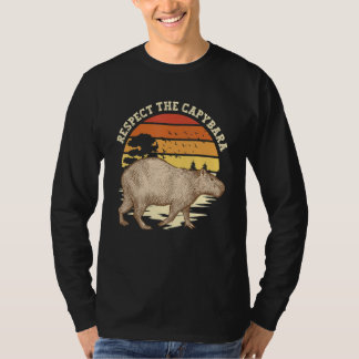 Camiseta Respeite O Capybara Crianças Homens Mulheres Capyb
