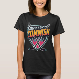 Camiseta Respeite O Comissário de Hóquei Fantasia