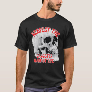 Camiseta Respeite O Desenho De Palavras Do Crânio Da Vida D