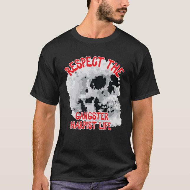 Camiseta Respeite O Desenho De Palavras Do Crânio Da Vida D (Frente)