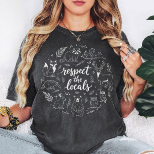 Camiseta Respeite o Designio de Círculo de Animais da Flore