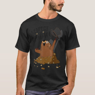 Camiseta Respeite O Dia Da Marmota De Madeira De Groundhog