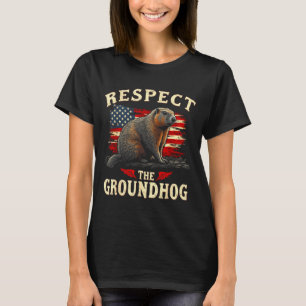 Camiseta Respeite O Dia Da Marmota Feliz _1