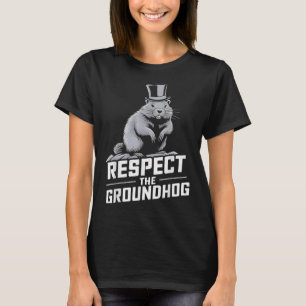Camiseta Respeite O Dia De Porco Terrestre No Groundhog _2