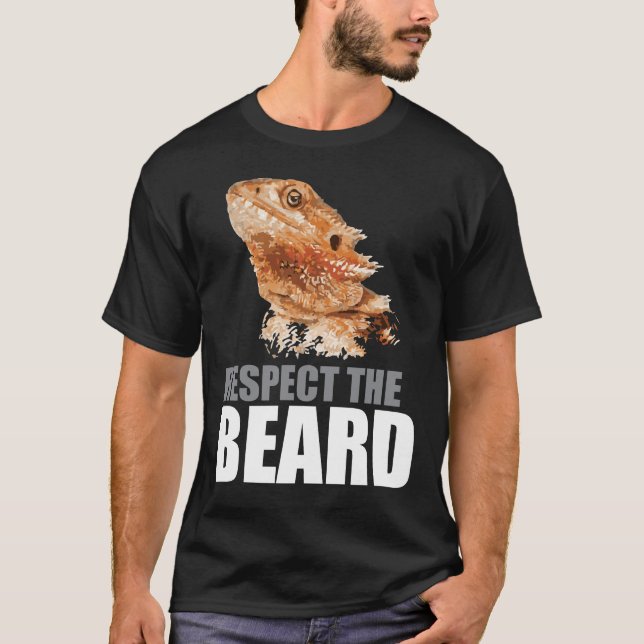 Camiseta Respeite o dragão farpado engraçado da barba (Frente)