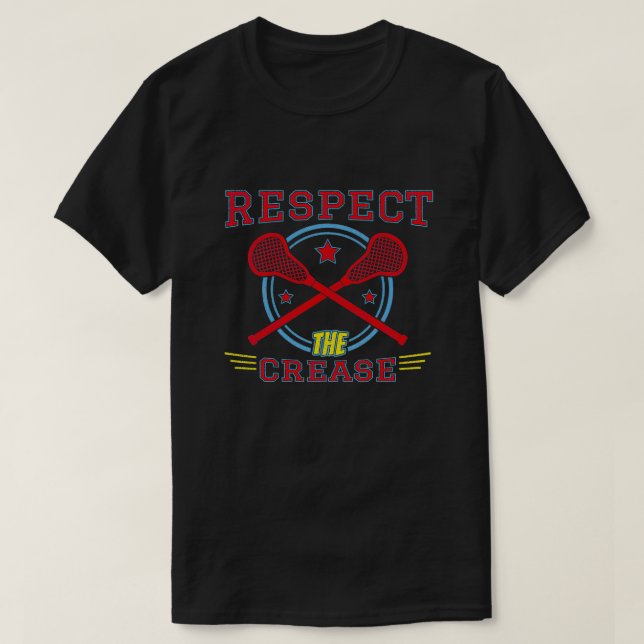 Camiseta Respeite O Engraçado Que Lacrosse Cai Presente (Frente do Design)