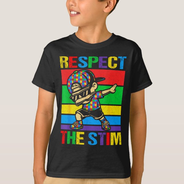 Camiseta Respeite o estímulo conscientização do autismo dan (Frente)