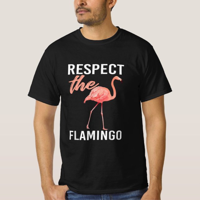 Camiseta Respeite O Flamingo | Funny Flamingo Lover (Frente)
