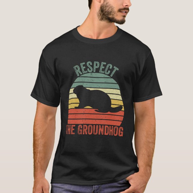 Camiseta Respeite o Groundhog - Dia do Groundhog (Frente)