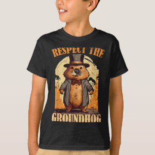 Camiseta Respeite O Groundhog Engraçado Dia Do Groundhog