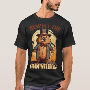 Camiseta Respeite O Groundhog Engraçado Dia Do Groundhog _1
