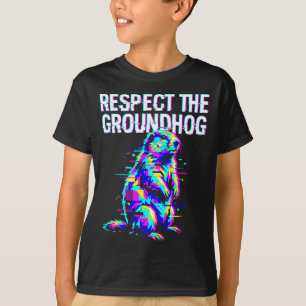 Camiseta Respeite O Groundhog Engraçado Dia Do Groundhog Re