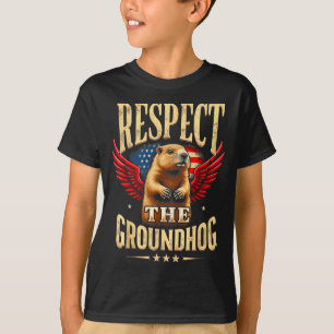 Camiseta Respeite O Groundhog Feliz Dia do Groundhog 2025
