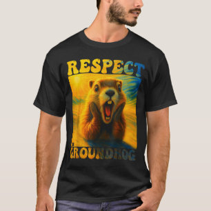 Camiseta Respeite O Groundhog Fofos Woodchuck Crianças Gi