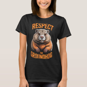 Camiseta Respeite O Groundhog Punxsutawney Phil Engraçado H