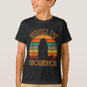 Camiseta Respeite O Groundhog Retro Dia Do Groundhog Engraç